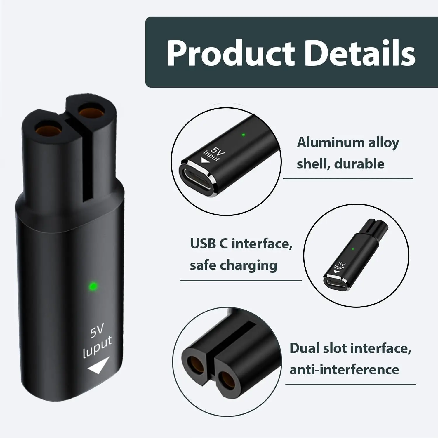 5V Type-C Shaver Adapter Charg - Beard Trimmer recension och pris