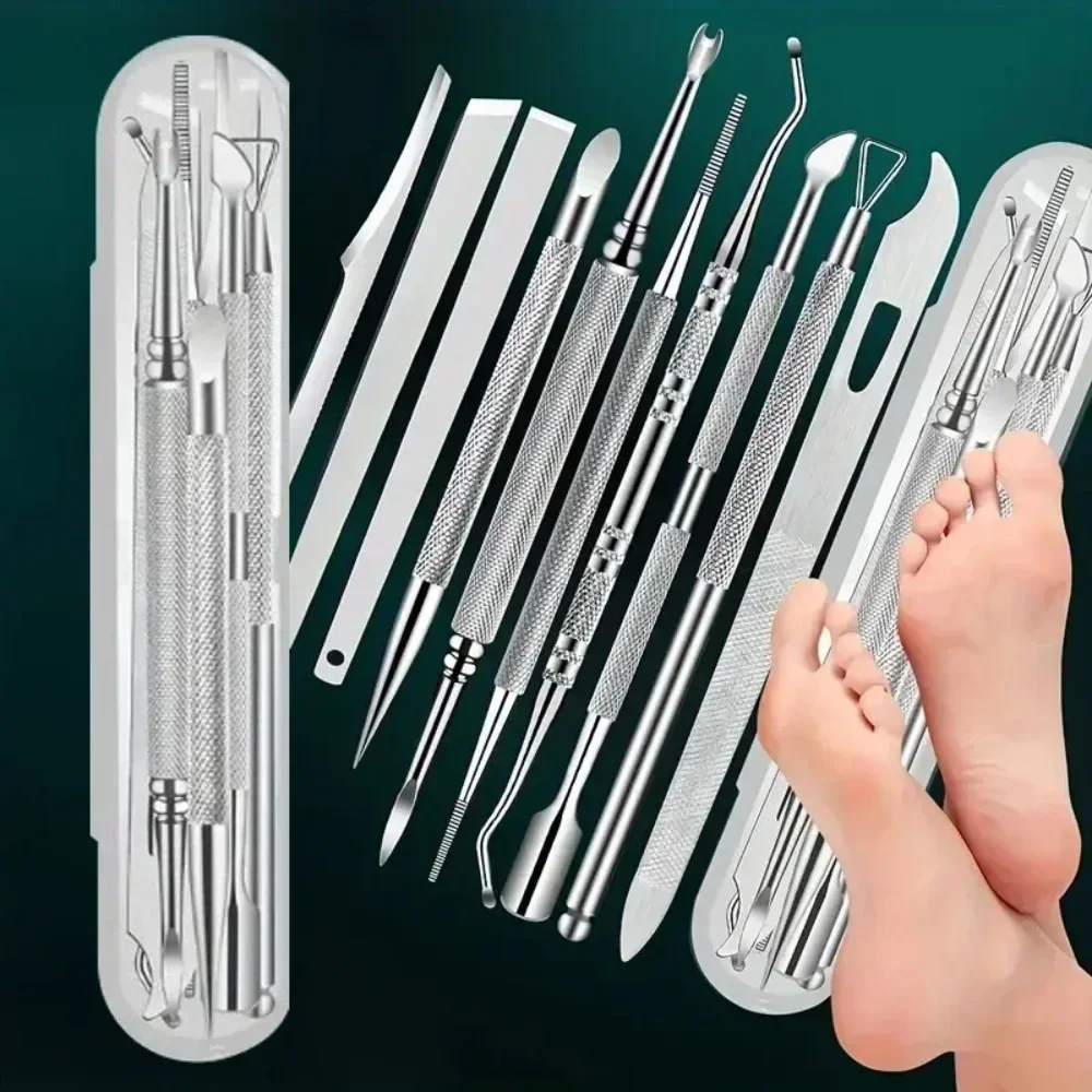 Foot File Kit 10Pcs Stainless  - Mens Grooming Travel Kit recension och pris